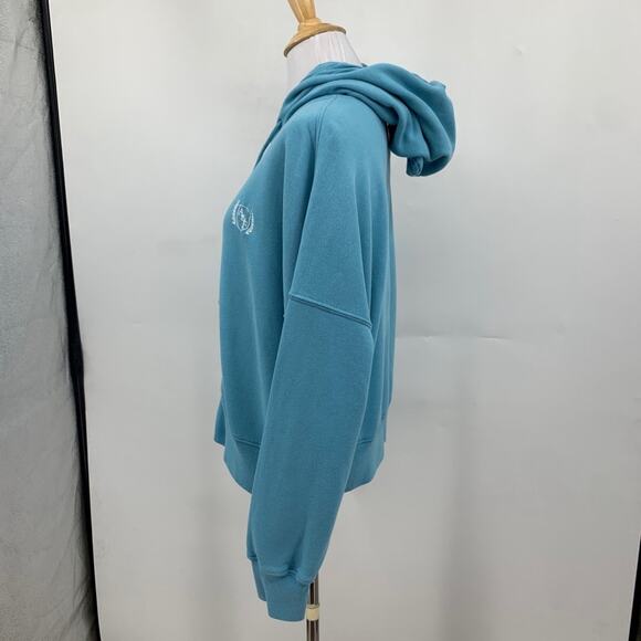 Abercrombie & Fitch Sweatshirt Womens L Light Blue Fleece Lined Zip Up Hoodie - Picture 4 of 13